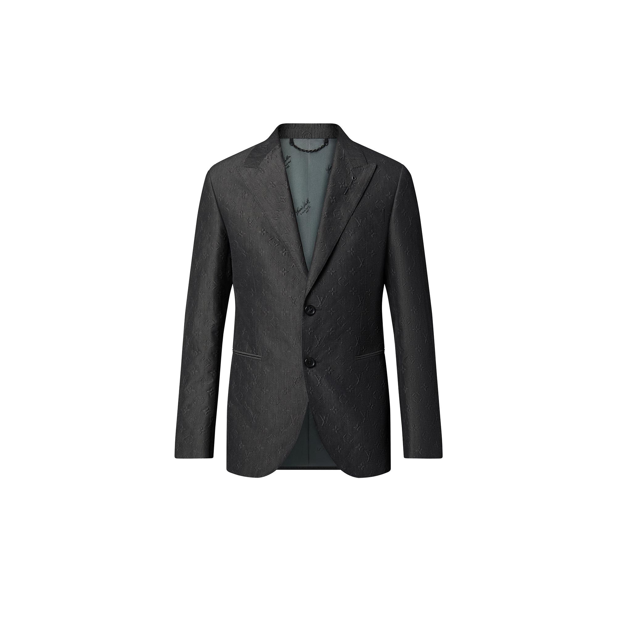 LVSE SingleBreasted Embossed Monogram Jacket Men ReadytoWear